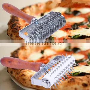 Roller Blade With Wooden Handle ,stainless Steel Net Roller,dessert Pizza Wheel Roller thumbnail-1