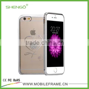 Shengo Luxury Diamond Metal Bumper With PC Case for IPhone 6 Plus thumbnail-1