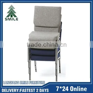Wholesale Price Stackable and Connecting Church Chair With High Duty Frame thumbnail-2