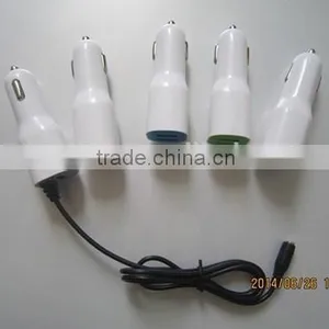 2015 New Design High Quality Factory Prices Rubber Oil Coated Dual Usb Car Charger for Iphone 5 5s, USB Cable Charger thumbnail-3