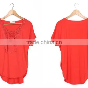 Ladies Bulk Wholesale T Shirts 100% Rayon Made by China T Shirt Factory thumbnail-6