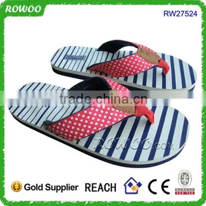 China Dot Print Textile Wholesale Flip Flop 2016 Women Sandals thumbnail-2