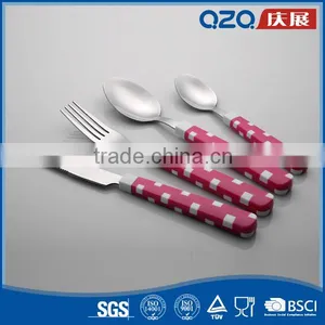 Western Cuisine Plastic Handle Anti-scald Fork Knife Spoon China Cutlery thumbnail-3