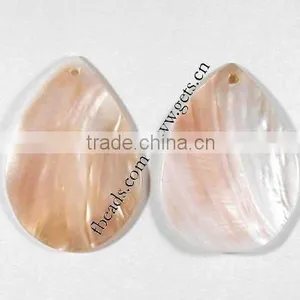 60x45mm Teardrop Natural Freshwater Shell Pendants thumbnail-1
