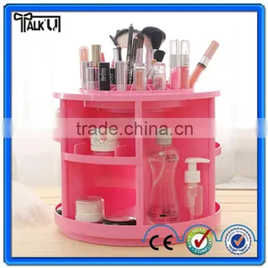 Hot Sell Pink Rotating Acrylic Cosmetic Organizer, Custom Plastic Storage Cosmetic Organizer thumbnail-4