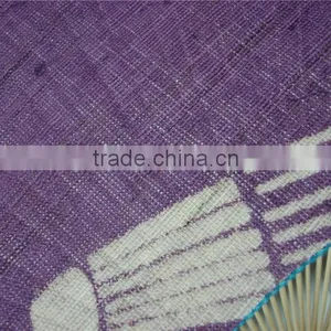 Printed Ramie& Bamboo Round Handmade Fan thumbnail-2