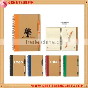 Cheap Spiral Kraft Paper Notebook With Pen thumbnail-4