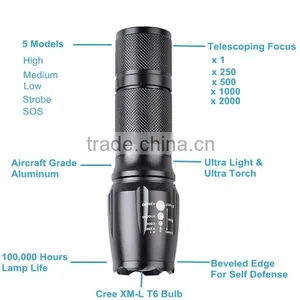 2000 Lumen Handheld Flashlight High Quality Powerful Flashlight X2000 Zoom thumbnail-5