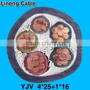Lineng YJV 4*25+1*16 Low Voltage 4+1 Core Copper Electrical Power Cable thumbnail-1