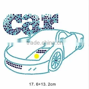 Hot Fix Rhinestone Motif With Car Design Iron on Garments thumbnail-1