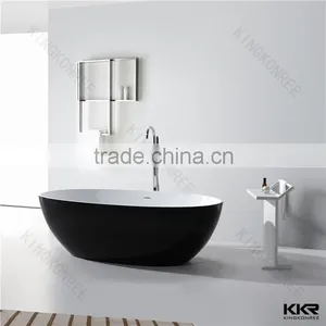 Black Whirlpool Bathtub , Solid Surface Black Bathtub thumbnail-3