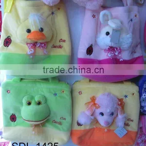 Stuffed and Promotional Soft 4-animal Toy Plush Handbag With Pompom for Children thumbnail-1