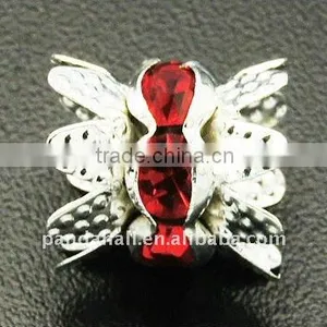 Brass Rhinestone Beads, Red Silver Rhinestone(RB-Q025-1) thumbnail-1
