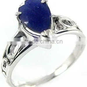 Beautiful ! BLUE SAPPHIRE Ring & .925 Sterling Silver Ring Online Silver Jewelry Wholesaller thumbnail-1