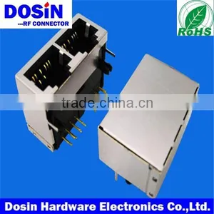 Popular RJ45 Connector, Two Ports Network RJ45 Jacks for Connector PCB Mount Modular Jack thumbnail-1