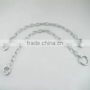 White Galvanized Link Chain With Two Rings thumbnail-1