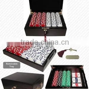 11.5g 500pc Mahogany Poker Chip Set thumbnail-1