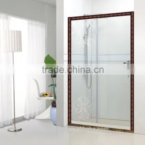 Transparent Tempered Glass Framed Bathroom Door thumbnail-2