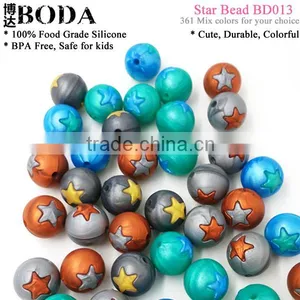 The Lovely Baby Teething Toys Flower Round Bead Silicone Beads thumbnail-6