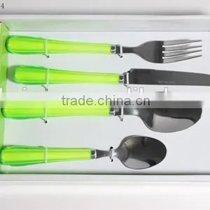 24PCS Stainless Steel Dining Set With Plastic Handle - KX-P024 PS thumbnail-1