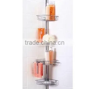 Tension Shower Caddy and Tension Pole Caddy and Bamboo Corner Caddy thumbnail-1