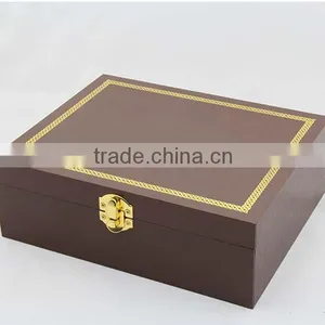 Luxury New Design Souvenir Wooden Chocolate Box With Gold Stamping Logo thumbnail-2