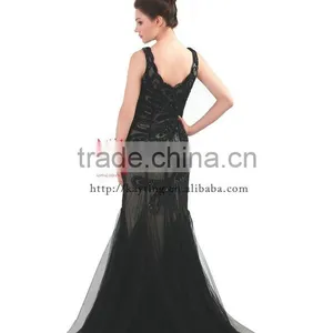 Elegant Sequins Vest Sleeveless Length Gaun Evening Gowns Designs for Fishtail Evening Dress thumbnail-3