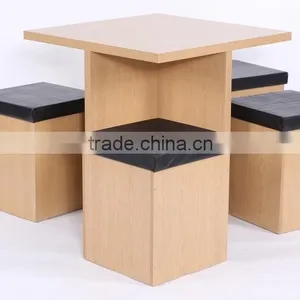 NOAHSION Space Saving 1 Dining Table With 4 Stools thumbnail-1