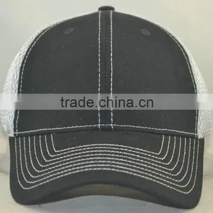 Black Cotton and White Mesh Hat Flex Fit Style for Adult Size thumbnail-1