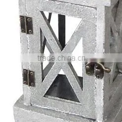 Grey Color Antique Wooden Candle Holder thumbnail-5