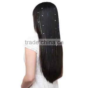 Long Colorful Hair Tinsel Bling Hair Extensions thumbnail-1