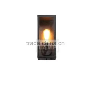 Industrial Metallic and Glass Lamp Shade Wall Sconce Box Wall Lamp thumbnail-6