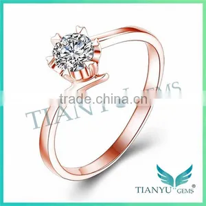 Fashion 18k Gold Wedding Rings VVS1 E-F 1Carat Moissanite Diamond Rings for Women thumbnail-1