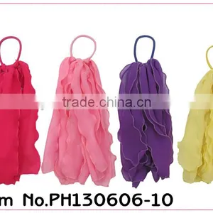 Bright Color Chiffon Silk Ribbon Elastic Hair Bands Hair Ties thumbnail-1