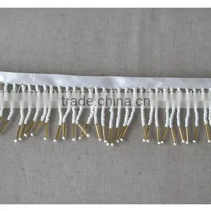 China Fashion White Beaded Fringe Trim Lampshade Beads Fringe for Decoration thumbnail-3