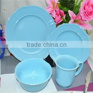 New Round Green16pc Ceramic Stoneware Dinner Sets in Pakistan -Dinner Plate+Dessert Plate +Mugs+Bowls Service For 4 thumbnail-1