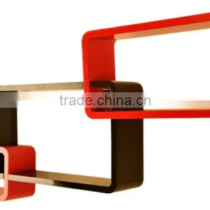 Kawachi 3 Retro Rectangle Wooden Rounded Floating Wall Storage Shelves thumbnail-4