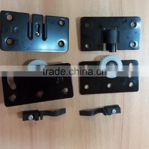 Hot Sell Black Steel and PA6 Furniture Hardware for Sliding Door Weight Max 40kg thumbnail-1