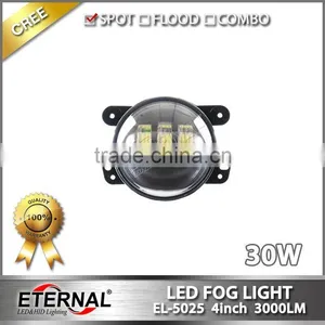 4.5" 30W Universal Harley Motorcycle Auxiliary LED Fog Light Chrome Black Base Spot Driving Lamp thumbnail-5