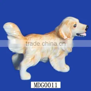 Hand Made Vintage Ceramic Dog Figurine Golden Retriever thumbnail-1