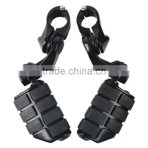 Black 360 Degree Adjustable Highway Foot Pegs Footpeg Footrests For 32mm thumbnail-3
