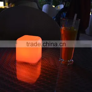 16 Color Changing PC LED Cube Square Table Lamp Portable Lighting for Restaurant,home or Bar Decoration thumbnail-1