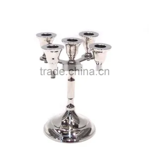 Silver Finish Brass Five Arms Beautiful Candelabra thumbnail-1