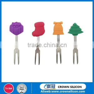 Thanksgiving Day and Christmas Gift Silicon Snack Dessert Fruit Forks thumbnail-1
