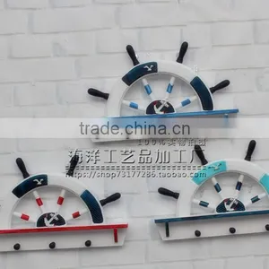CY082 Mediterranean Style Creative Wall Wood Hanging Furnishings WELCOME Racks Home Crafts Hanger Wood Hook thumbnail-2