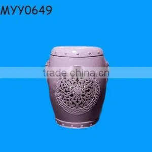 Purple Porcelain Garden Seat thumbnail-1