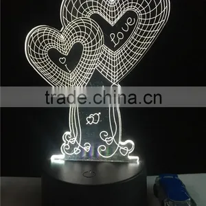 2017 Wholesale Valentine's Gift Romantic Led Night Light 3d Night Lights Lamp Holiday Light thumbnail-1