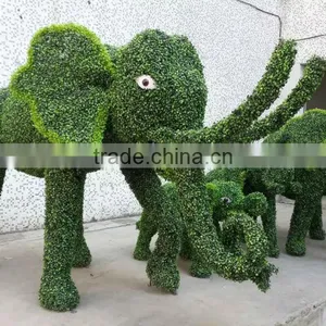 Hot Sale Simulation Elephant Green Sculpture Aritificial Plant Pictographic Plant Sculpture thumbnail-1