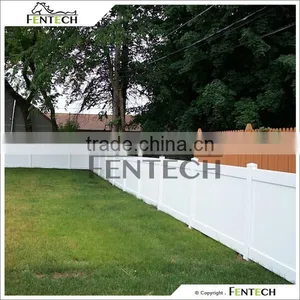 Fentech White Decorative Full Privacy Vinyl Fence With Gothic Fence Post Caps thumbnail-1