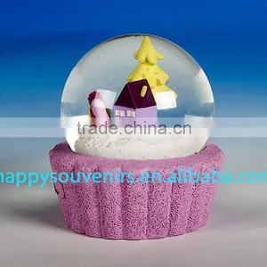 Vivid 3D House, Tree and Birds With Purple Base Snow Globe Diameter 65mm thumbnail-2